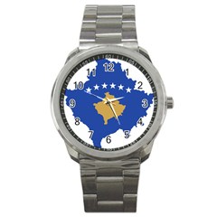 Kosovo Country Europe Flag Borders Sport Metal Watch by Sapixe