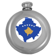 Kosovo Country Europe Flag Borders Round Hip Flask (5 Oz) by Sapixe