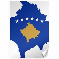 Kosovo Country Europe Flag Borders Canvas 12  X 18  by Sapixe