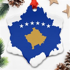 Kosovo Country Europe Flag Borders Snowflake Ornament (two Sides) by Sapixe