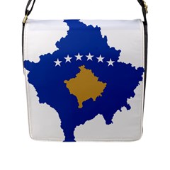 Kosovo Country Europe Flag Borders Flap Closure Messenger Bag (l) by Sapixe