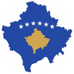 Kosovo Country Europe Flag Borders Wooden Bottle Opener (round)