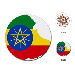 Ethiopia Flag Map Geography Playing Cards Single Design (round) by Sapixe