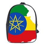 Ethiopia Flag Map Geography School Bag (XL) Front