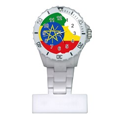 Ethiopia Flag Map Geography Plastic Nurses Watch by Sapixe