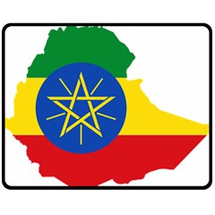 Ethiopia Flag Map Geography Double Sided Fleece Blanket (medium)  by Sapixe