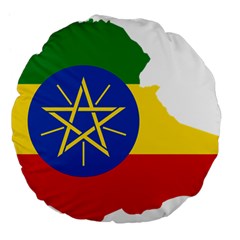 Ethiopia Flag Map Geography Large 18  Premium Flano Round Cushions by Sapixe