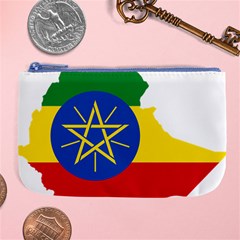 Ethiopia Flag Map Geography Large Coin Purse by Sapixe