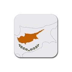 Cyprus Country Europe Flag Borders Rubber Coaster (square)  by Sapixe