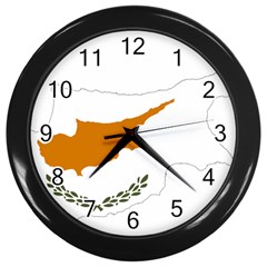 Cyprus Country Europe Flag Borders Wall Clock (black) by Sapixe