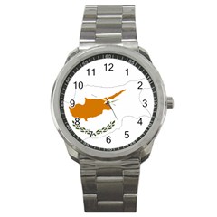 Cyprus Country Europe Flag Borders Sport Metal Watch by Sapixe