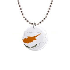 Cyprus Country Europe Flag Borders 1  Button Necklace by Sapixe