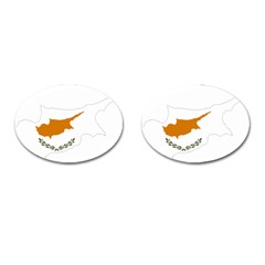 Cyprus Country Europe Flag Borders Cufflinks (oval) by Sapixe