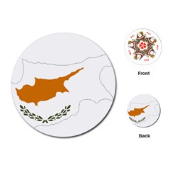 Cyprus Country Europe Flag Borders Playing Cards Single Design (round) by Sapixe