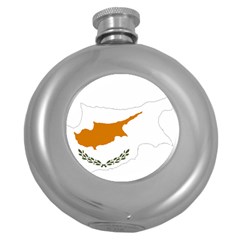 Cyprus Country Europe Flag Borders Round Hip Flask (5 Oz) by Sapixe