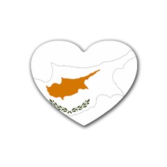 Cyprus Country Europe Flag Borders Heart Coaster (4 Pack)  by Sapixe