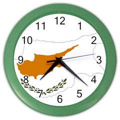 Cyprus Country Europe Flag Borders Color Wall Clock by Sapixe