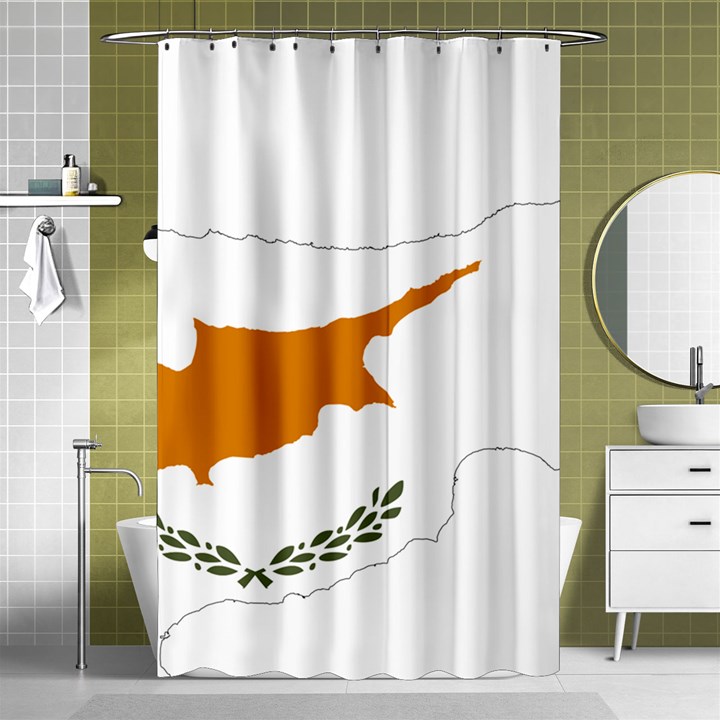 Cyprus Country Europe Flag Borders Shower Curtain 48  x 72  (Small) 