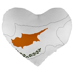 Cyprus Country Europe Flag Borders Large 19  Premium Flano Heart Shape Cushions by Sapixe