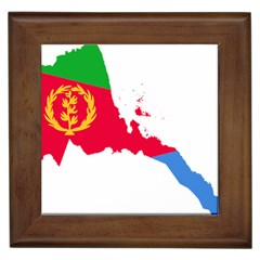 Eritrea Flag Map Geography Outline Framed Tile by Sapixe