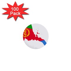 Eritrea Flag Map Geography Outline 1  Mini Buttons (100 Pack)  by Sapixe