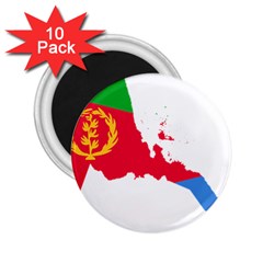 Eritrea Flag Map Geography Outline 2 25  Magnets (10 Pack)  by Sapixe