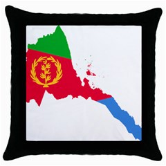 Eritrea Flag Map Geography Outline Throw Pillow Case (black) by Sapixe