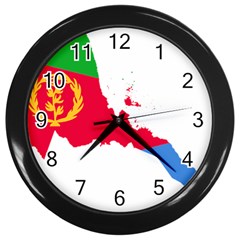 Eritrea Flag Map Geography Outline Wall Clock (black) by Sapixe