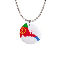 Eritrea Flag Map Geography Outline 1  Button Necklace by Sapixe