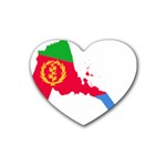 Eritrea Flag Map Geography Outline Heart Coaster (4 pack)  Front