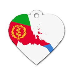 Eritrea Flag Map Geography Outline Dog Tag Heart (two Sides) by Sapixe