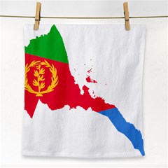 Eritrea Flag Map Geography Outline Face Towel by Sapixe