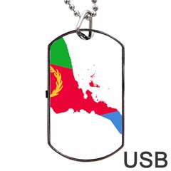 Eritrea Flag Map Geography Outline Dog Tag Usb Flash (one Side) by Sapixe