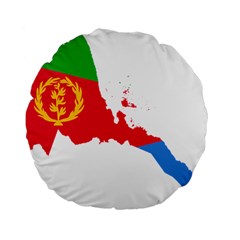 Eritrea Flag Map Geography Outline Standard 15  Premium Flano Round Cushions by Sapixe