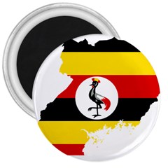 Uganda Flag Map Geography Outline 3  Magnets