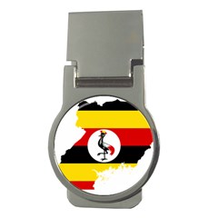 Uganda Flag Map Geography Outline Money Clips (round)  by Sapixe