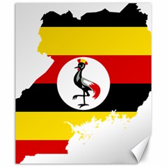 Uganda Flag Map Geography Outline Canvas 20  X 24  by Sapixe