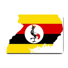 Uganda Flag Map Geography Outline Small Doormat  by Sapixe