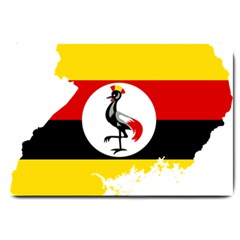 Uganda Flag Map Geography Outline Large Doormat  by Sapixe