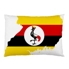 Uganda Flag Map Geography Outline Pillow Case by Sapixe