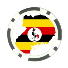 Uganda Flag Map Geography Outline Poker Chip Card Guard (10 Pack) by Sapixe