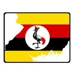 Uganda Flag Map Geography Outline Fleece Blanket (small) by Sapixe