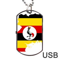 Uganda Flag Map Geography Outline Dog Tag Usb Flash (two Sides) by Sapixe