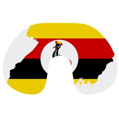 Uganda Flag Map Geography Outline Travel Neck Pillow by Sapixe