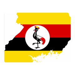 Uganda Flag Map Geography Outline Double Sided Flano Blanket (mini)  by Sapixe