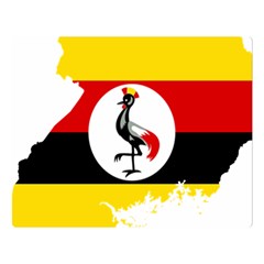 Uganda Flag Map Geography Outline Double Sided Flano Blanket (large)  by Sapixe