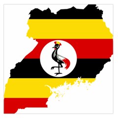 Uganda Flag Map Geography Outline Large Satin Scarf (square) by Sapixe