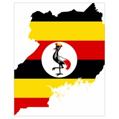 Uganda Flag Map Geography Outline Drawstring Bag (small) by Sapixe