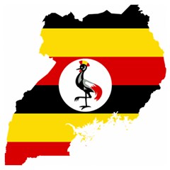 Uganda Flag Map Geography Outline Wooden Puzzle Square by Sapixe