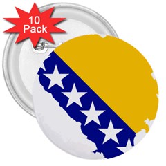 Bosnia And Herzegovina Country 3  Buttons (10 Pack)  by Sapixe